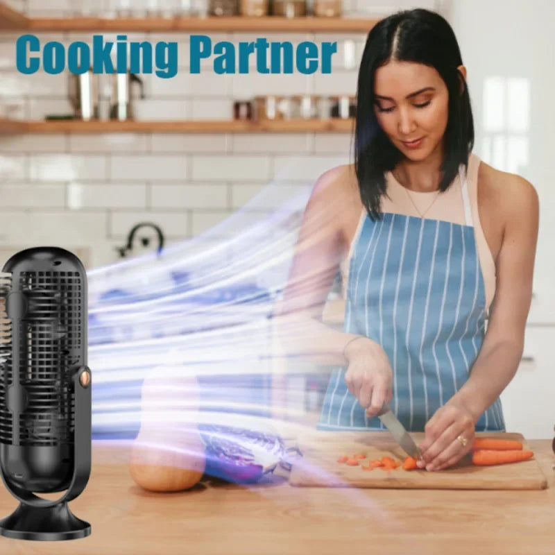 Ventilatore a Torre Oscillante, Ventilatore da Scrivania con 3 Velocità, Raffreddamento Silenzioso, Piccolo Ventilatore Senza Pale per Camera da Letto Ufficio Casa Scrivania