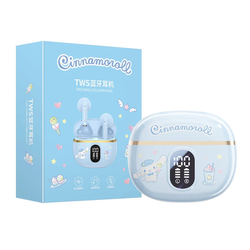 Auricolari Sanrio TWS BL48 Kuromi Bluetooth Cuffie Cinnamoroll Auricolari wireless Hello Kitty Sport Riduzione del rumore Cuffie da gioco
