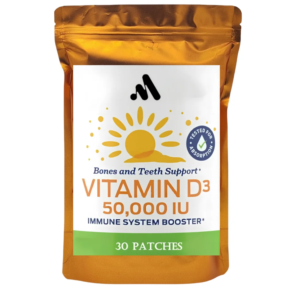 30 Cerotti di vitamina D3 50000 UI I cerotti di vitamina D contengono vitamina D e complesso di vitamina K premium