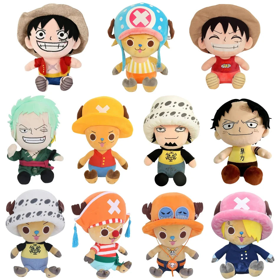Peluche Pirati di One Piece – Luffy, Zoro, Chopper e Ace (25 cm)