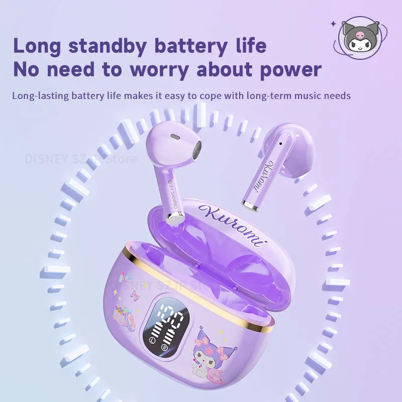 Auricolari Sanrio TWS BL48 Kuromi Bluetooth Cuffie Cinnamoroll Auricolari wireless Hello Kitty Sport Riduzione del rumore Cuffie da gioco