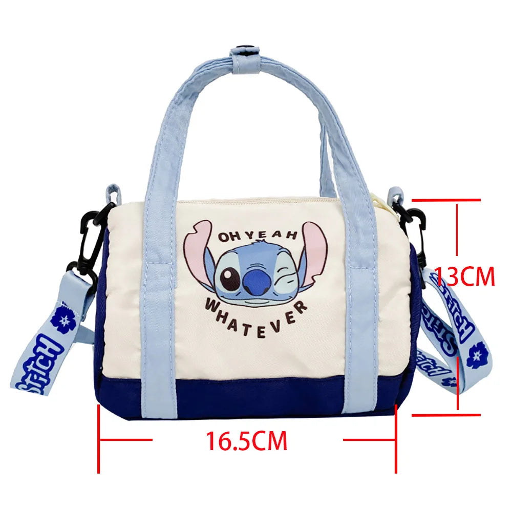 Borsa a secchiello in tela con cuciture, borsa a mano carina in stile cartone animato, casual