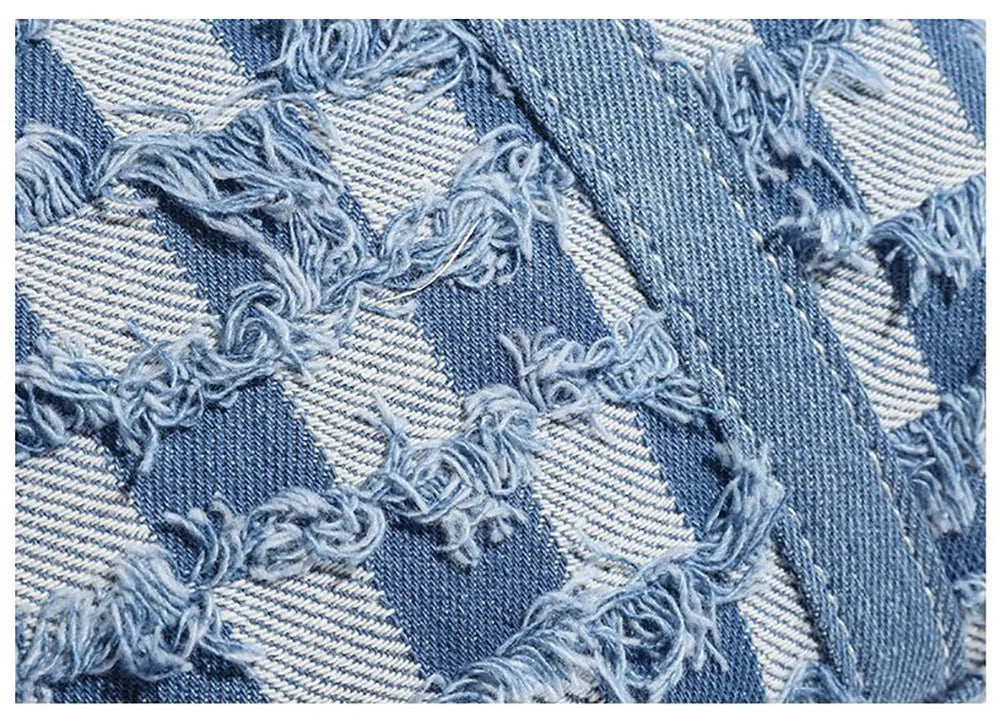 Borsa a tracolla in denim con motivo a cartoni animati, a contrasto, alla moda, con colori a contrasto, da donna, tote bag casual.