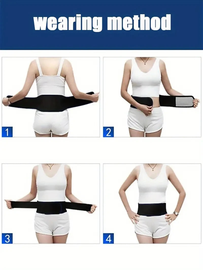 Cintura di supporto per schiena e vita con terapia magnetica autoriscaldante regolabile 1pc, cintura per massaggio in vita cintura di supporto sportivo, cintura per la cura del corpo