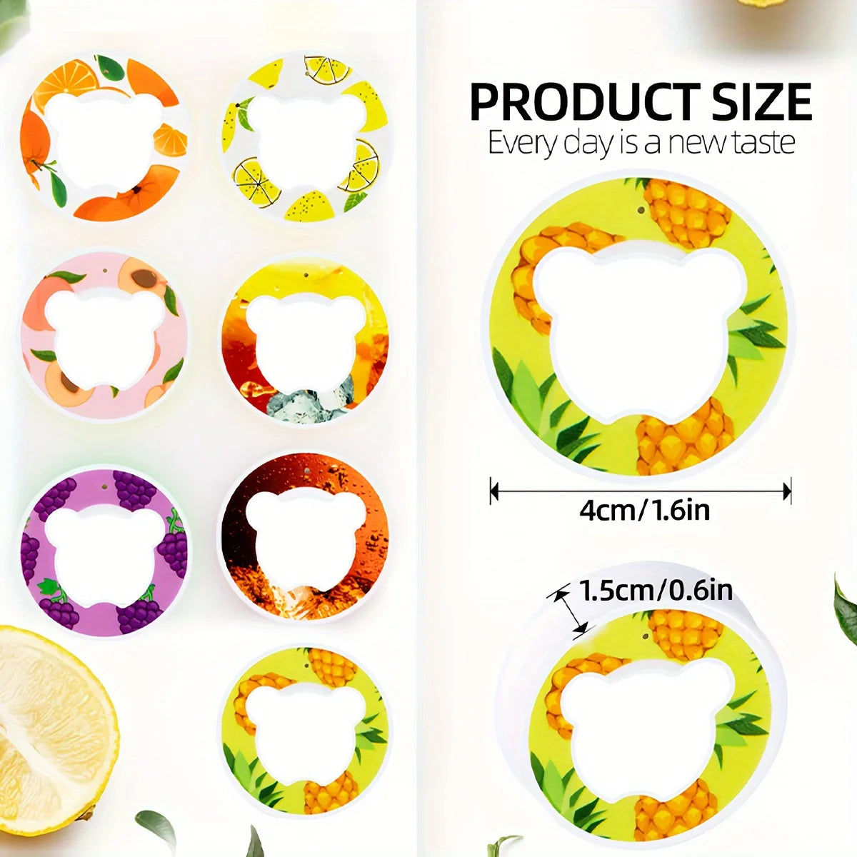 Bottiglia d'acqua alla frutta da 750 ml/25 + 7 capsule di frutta ideale per sport e attività all'aperto.