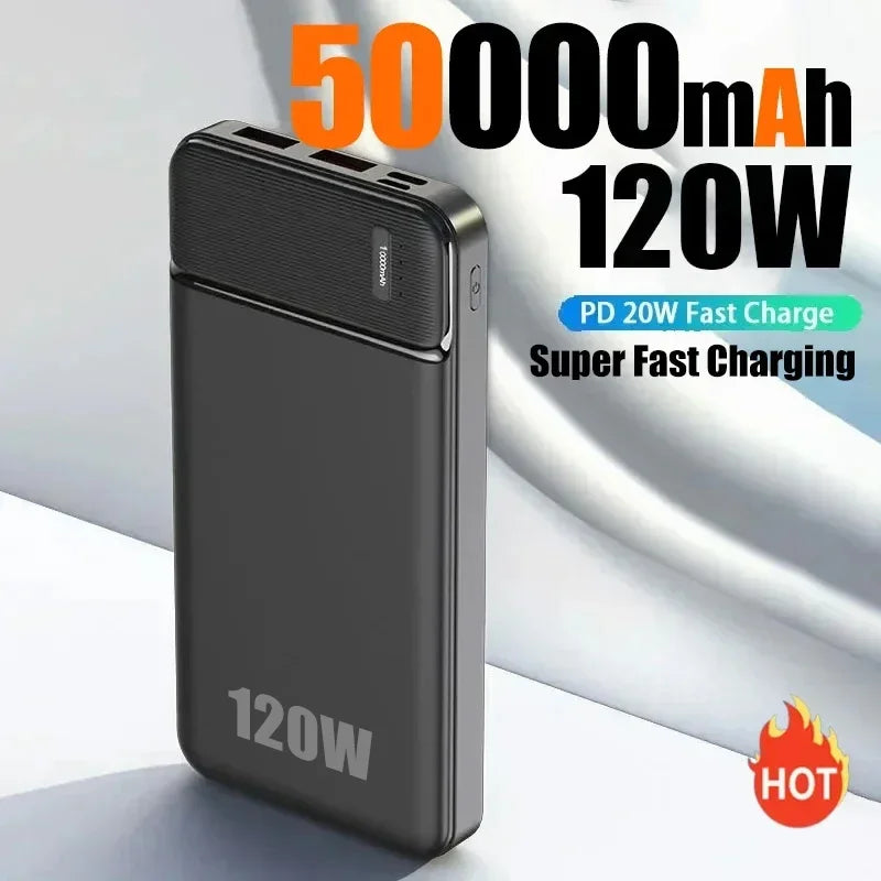 PowerBank OnePlus da 50000mAh, caricabatterie veloce da 120W, batteria esterna portatile, fornitura di alta capacità per tutti i cellulari