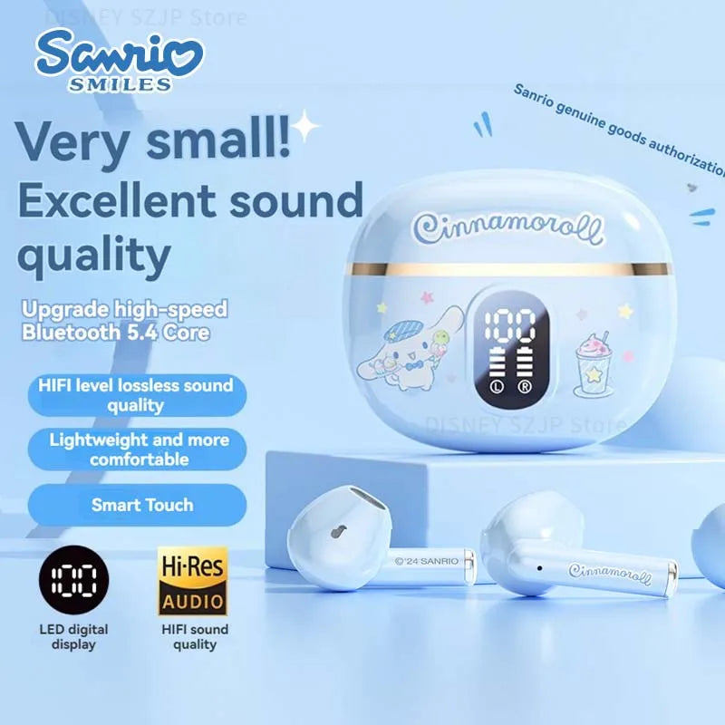 Auricolari Sanrio TWS BL48 Kuromi Bluetooth Cuffie Cinnamoroll Auricolari wireless Hello Kitty Sport Riduzione del rumore Cuffie da gioco