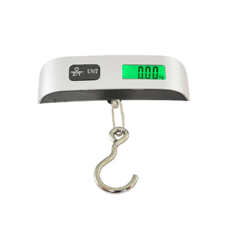 Bilancia portatile digitale con display LCD da 110 libbre/50 kg elettronica,. Adatta per appendere valigie e pesarle per evitare qualsiasi tipo di commissione aggiuntiva in aeroporto.