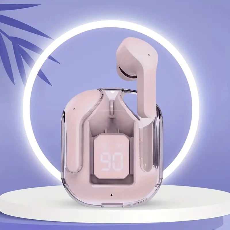 Auricolari Bluetooth wireless originali T2, cuffie HIFI trasparenti con display digitale a LED e suono stereo per Xiaomi