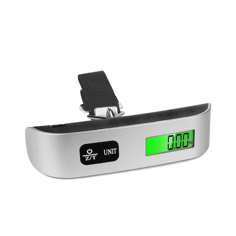 Bilancia portatile digitale con display LCD da 110 libbre/50 kg elettronica,. Adatta per appendere valigie e pesarle per evitare qualsiasi tipo di commissione aggiuntiva in aeroporto.