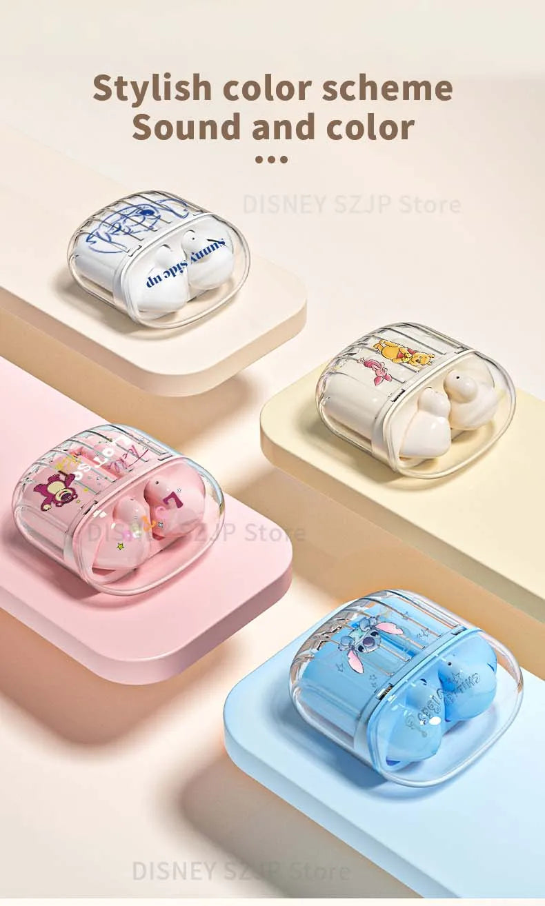 Nuovi auricolari wireless Bluetooth Lilo & Stitch HD chiamate cuffie lunga durata