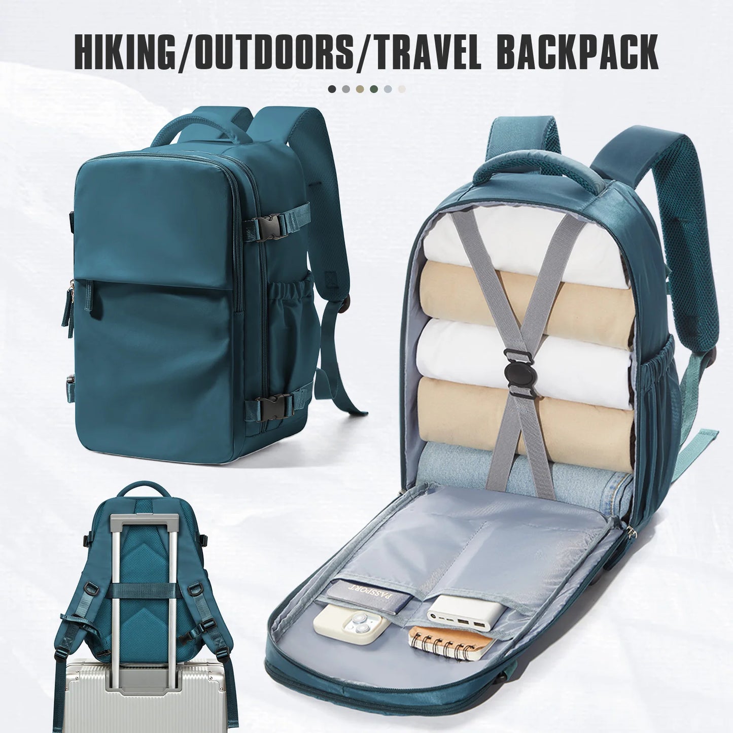 Zaino da viaggio per cabina aerea 40x30x20, zaino da cabina per bagagli a mano  40x30x20, bagagli a mano per uomini e donne, borse per laptop da 15,6 pollici