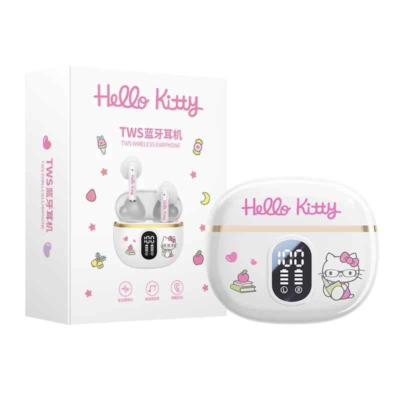 Auricolari Sanrio TWS BL48 Kuromi Bluetooth Cuffie Cinnamoroll Auricolari wireless Hello Kitty Sport Riduzione del rumore Cuffie da gioco