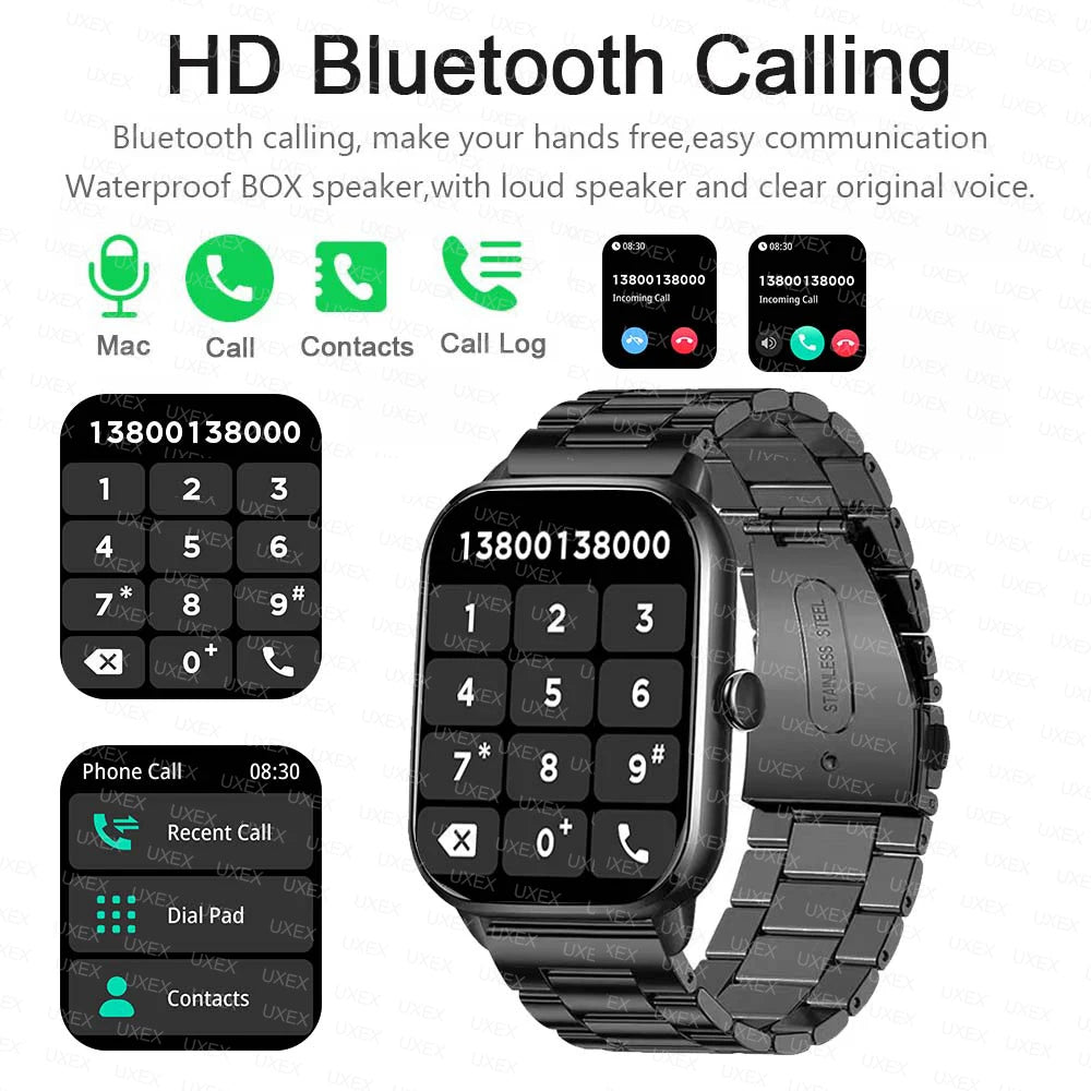 Smartwatch Business Pro Uomo 1.77 Pollici - Touch Screen (Chiamate, Bluetooth, Monitoraggio Salute, Foto Personalizzata) - 2025 Nuovo