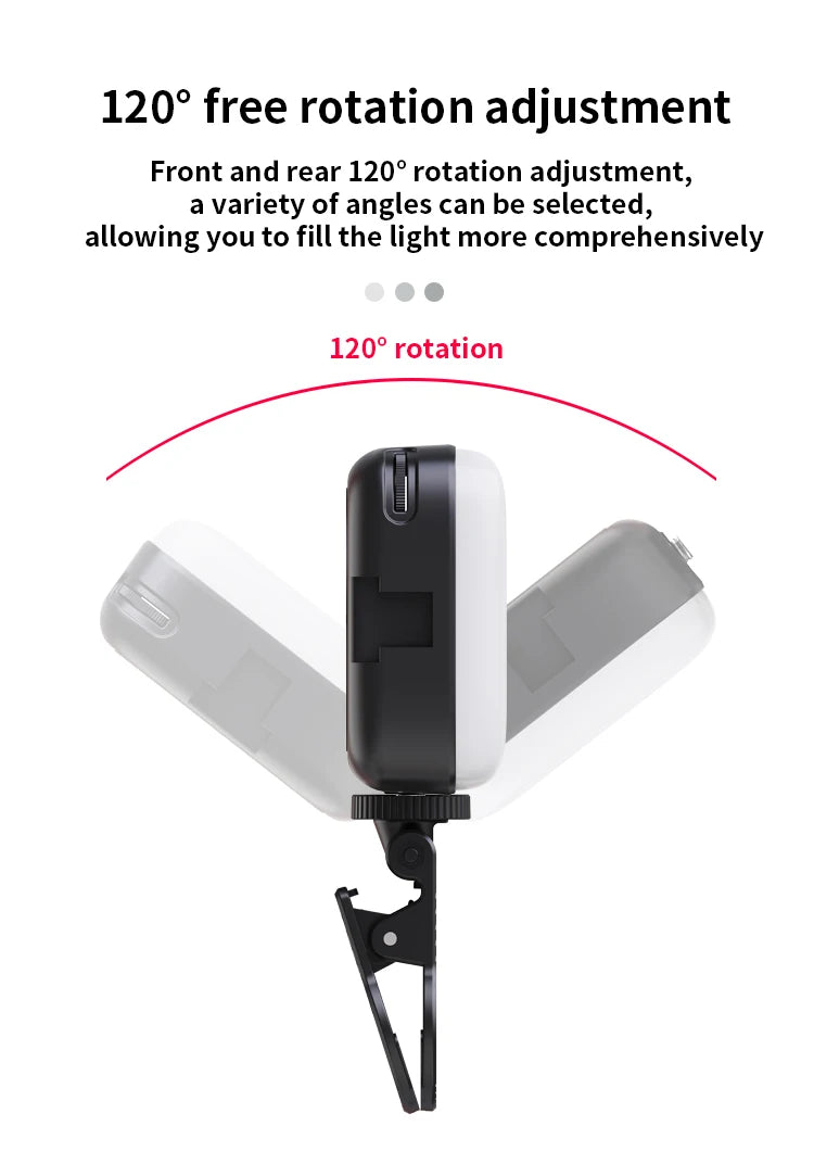 Luce portatile a LED per selfie, per videocamera per telefono o macchina fotografica da usare per videoregistrazioni su TikTok o altri canali, video per trucco e tanto altro.