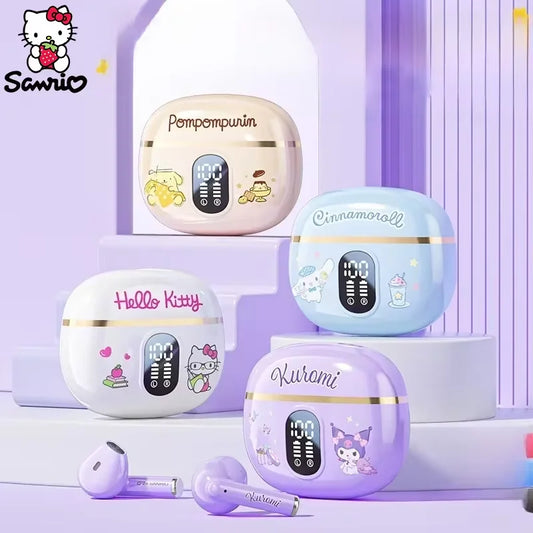 Auricolari Sanrio TWS BL48 Kuromi Bluetooth Cuffie Cinnamoroll Auricolari wireless Hello Kitty Sport Riduzione del rumore Cuffie da gioco