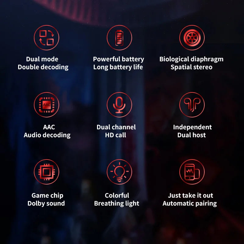 Nuovo Auricolare Bluetooth Wireless Gamer LED Digitale DIsplay Auricolari Con Microfono Cuffie Wireless Stereo HIFI Auricolare Bluetooth