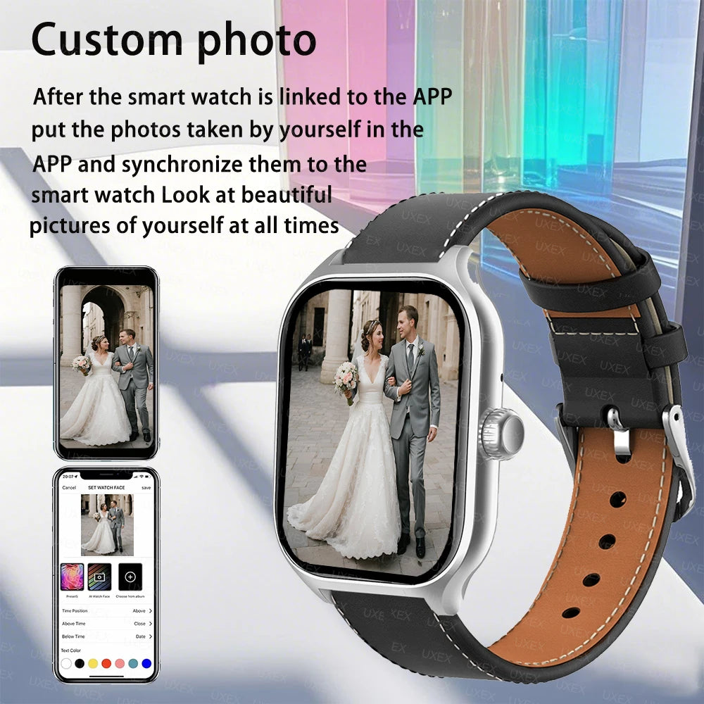Smartwatch Business Pro Uomo 1.77 Pollici - Touch Screen (Chiamate, Bluetooth, Monitoraggio Salute, Foto Personalizzata) - 2025 Nuovo