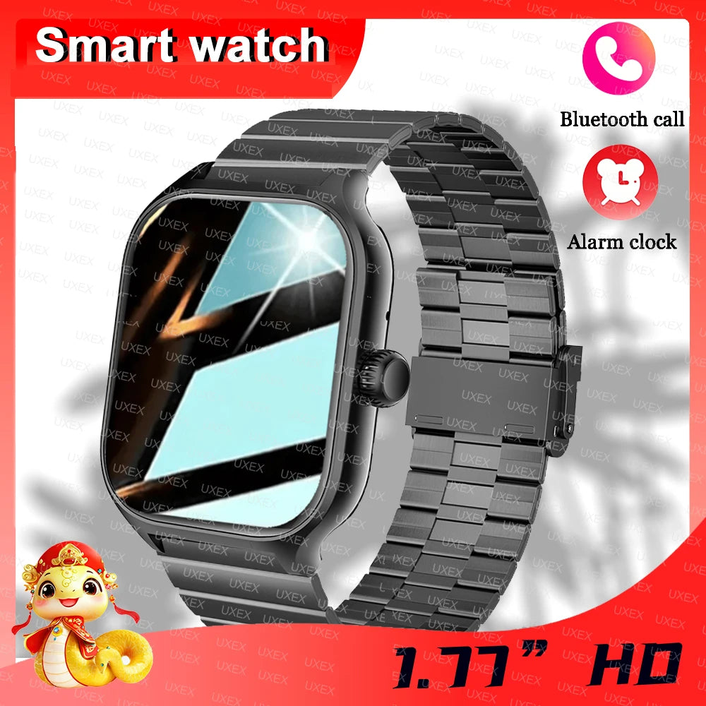 Smartwatch Business Pro Uomo 1.77 Pollici - Touch Screen (Chiamate, Bluetooth, Monitoraggio Salute, Foto Personalizzata) - 2025 Nuovo