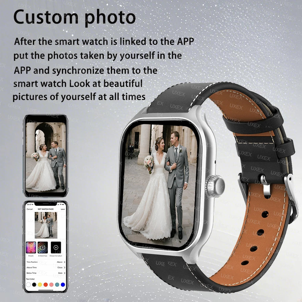 Smartwatch Business Pro Uomo 1.77 Pollici - Touch Screen (Chiamate, Bluetooth, Monitoraggio Salute, Foto Personalizzata) - 2025 Nuovo