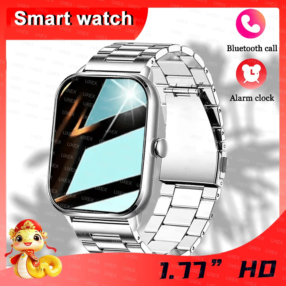 Smartwatch Business Pro Uomo 1.77 Pollici - Touch Screen (Chiamate, Bluetooth, Monitoraggio Salute, Foto Personalizzata) - 2025 Nuovo