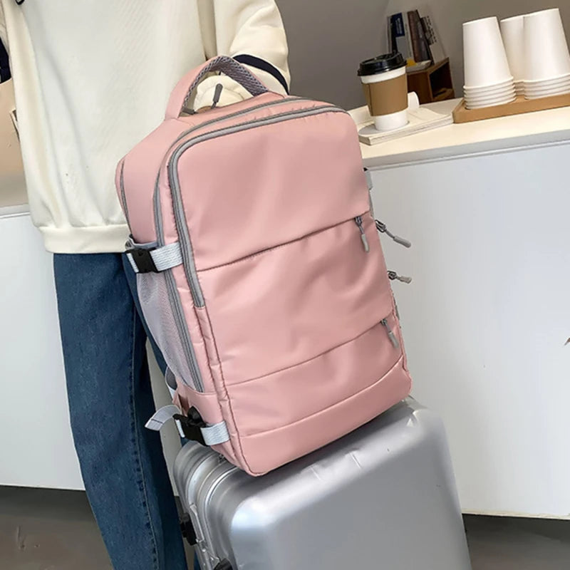 Zaino da viaggio, grande capacità e impermeabile con cintura per bagagli e porta di ricarica USB