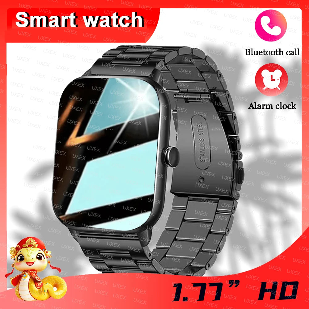 Smartwatch Business Pro Uomo 1.77 Pollici - Touch Screen (Chiamate, Bluetooth, Monitoraggio Salute, Foto Personalizzata) - 2025 Nuovo