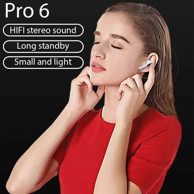 Auricolari originali Bosebye Air Pro 6 TWS 9D HIFI, auricolari Bluetooth musicali per iPhone e Android, cuffie wireless.