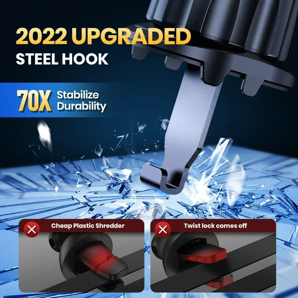 Supporto per cellulare per auto, presa d'aria, sensore di gravità, gravità riangolare, semplicità opaca, solido, materiale metallico.