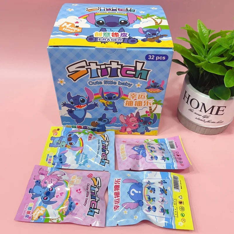 Gomma da cancellare Stitch 32pz Disney - Cancelleria per studenti Cartone animato 3d Sacchetto cieco