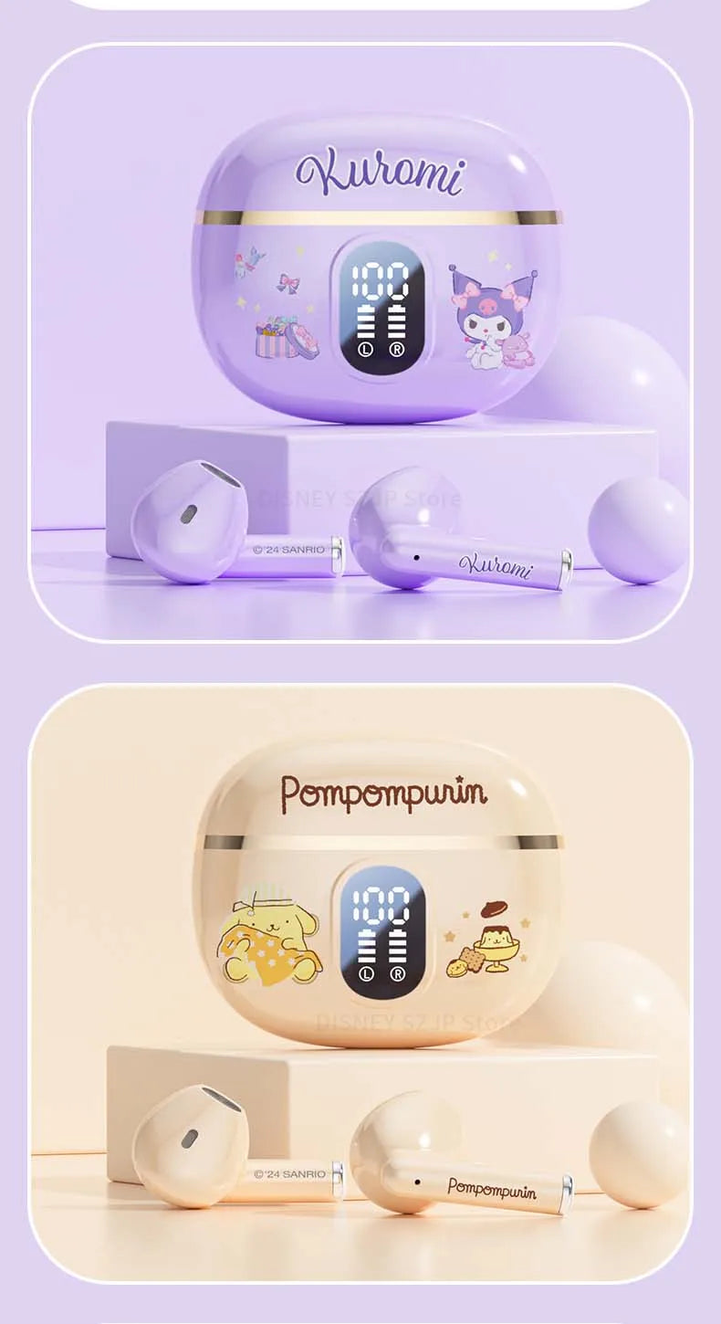 Auricolari Sanrio TWS BL48 Kuromi Bluetooth Cuffie Cinnamoroll Auricolari wireless Hello Kitty Sport Riduzione del rumore Cuffie da gioco
