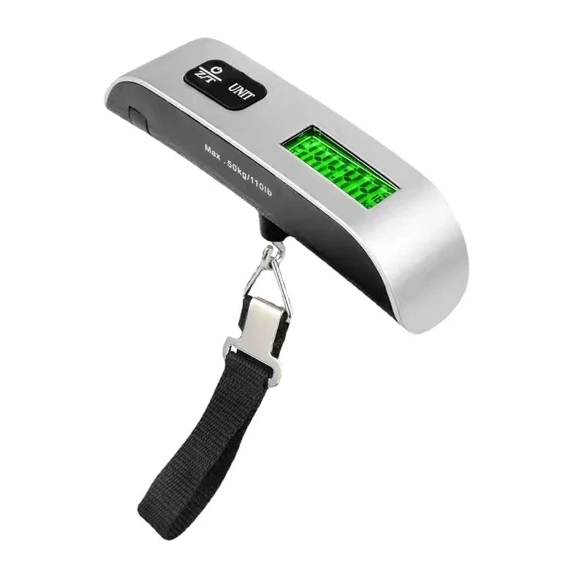 Bilancia portatile digitale con display LCD da 110 libbre/50 kg elettronica,. Adatta per appendere valigie e pesarle per evitare qualsiasi tipo di commissione aggiuntiva in aeroporto.