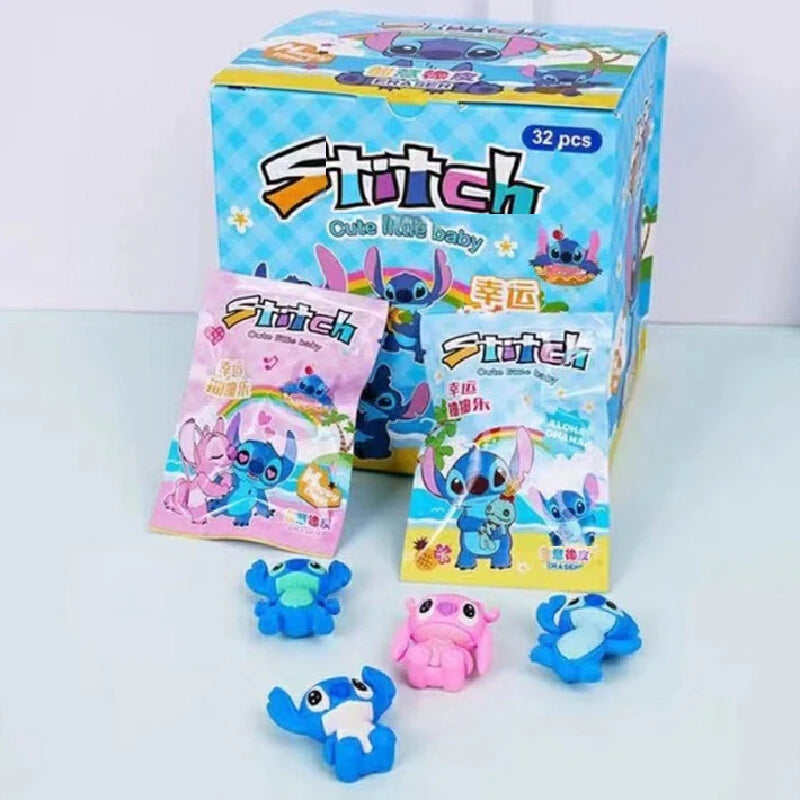 Gomma da cancellare Stitch 32pz Disney - Cancelleria per studenti Cartone animato 3d Sacchetto cieco