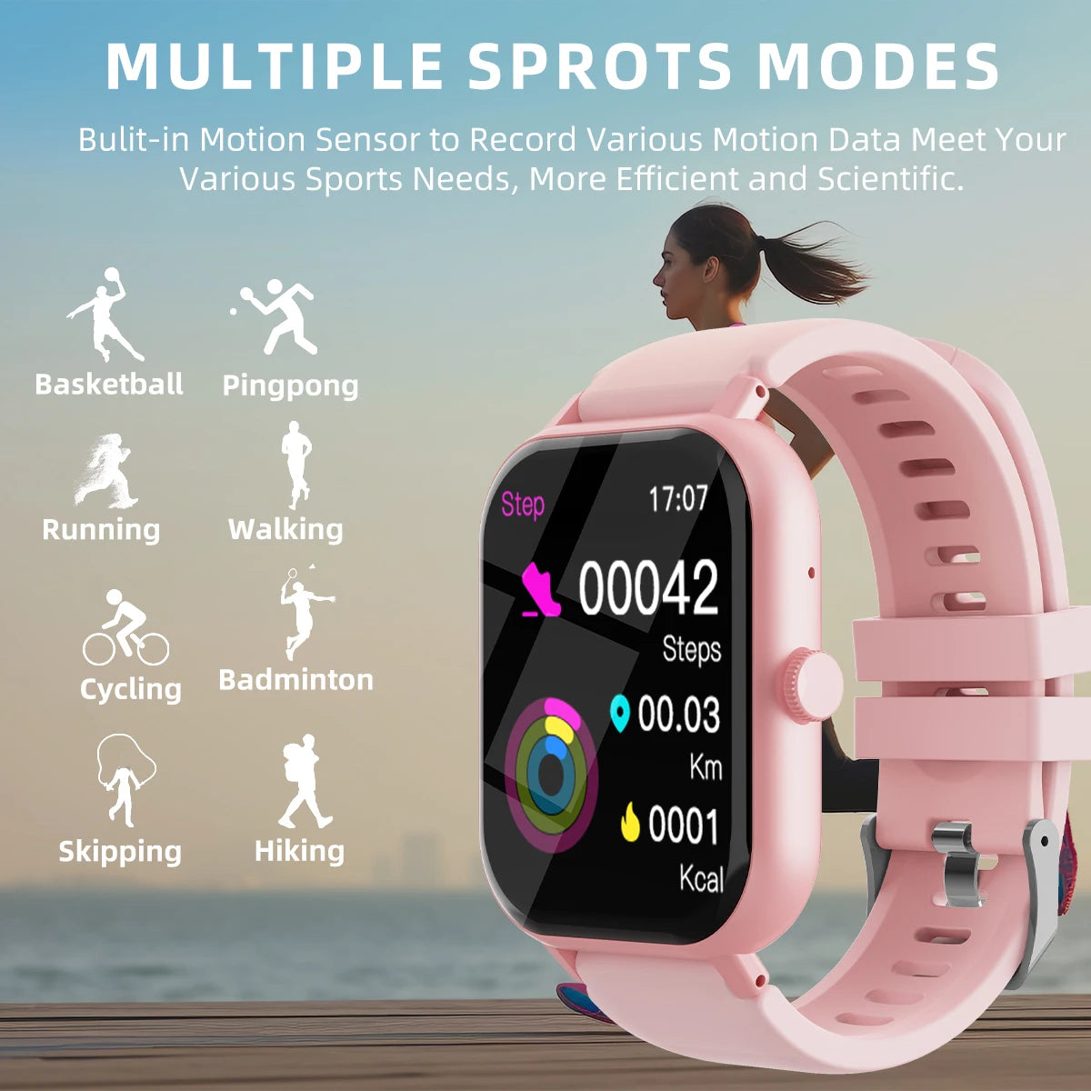 Smartwatch sportivo con display musicale, messaggi, monitoraggio del sonno e della frequenza cardiaca. Regali per donne e uomini  smartwatch 2025.