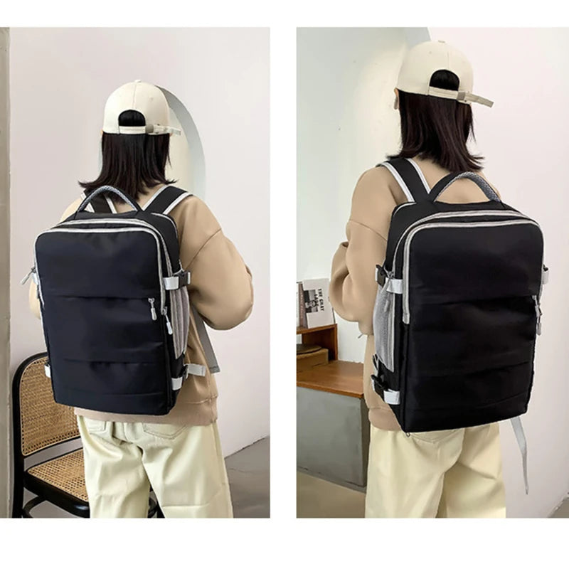 Zaino da viaggio, grande capacità e impermeabile con cintura per bagagli e porta di ricarica USB