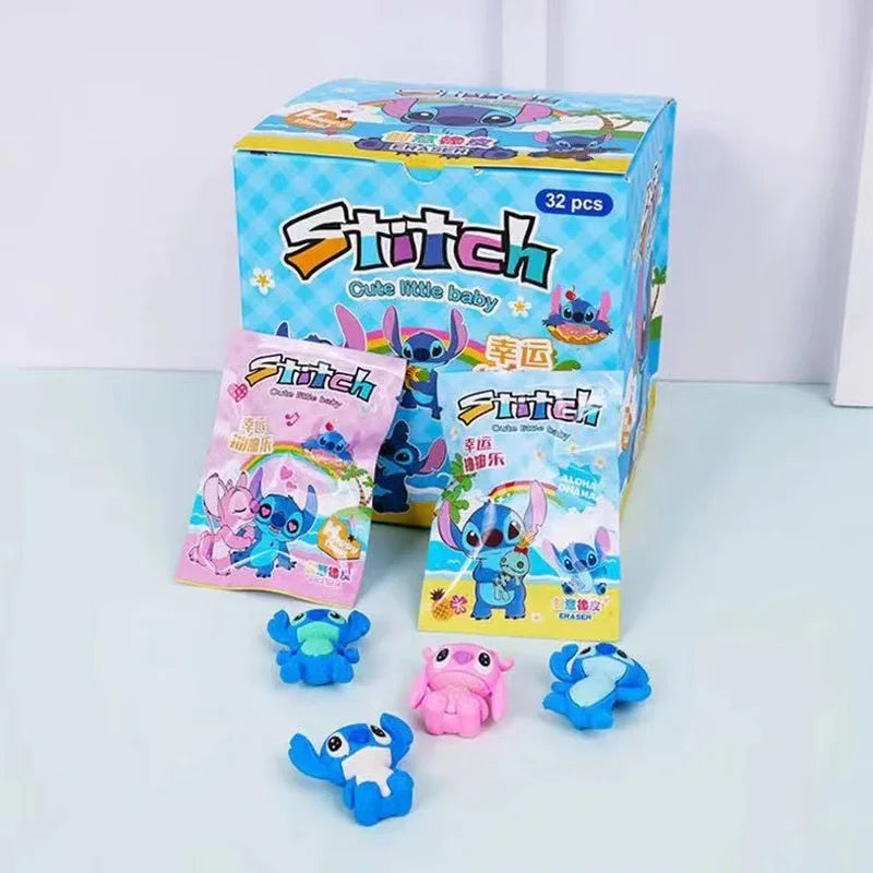 Gomma da cancellare Stitch 32pz Disney - Cancelleria per studenti Cartone animato 3d Sacchetto cieco