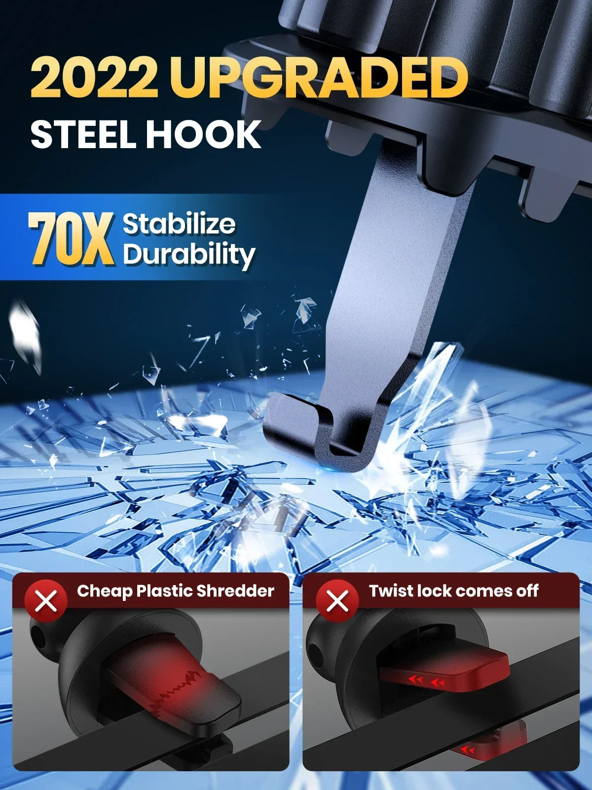 Supporto per cellulare per auto, presa d'aria, sensore di gravità, gravità riangolare, semplicità opaca, solido, materiale metallico.