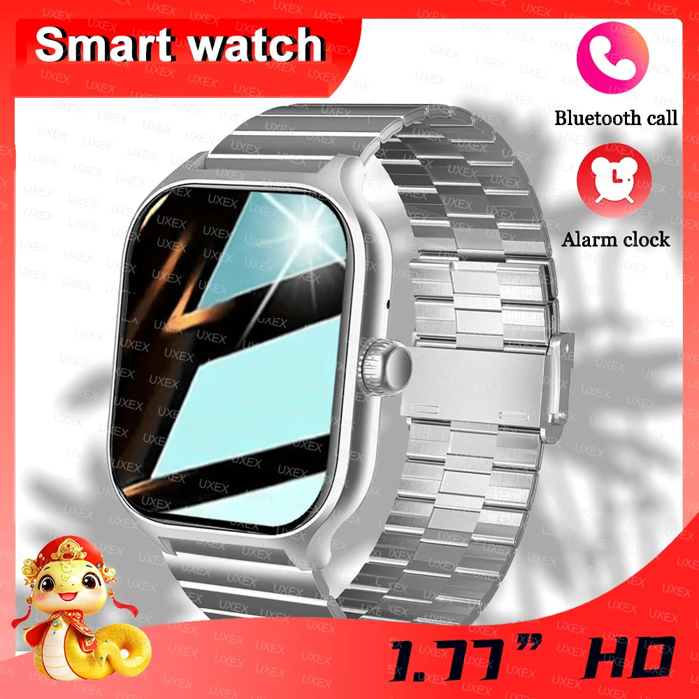 Smartwatch Business Pro Uomo 1.77 Pollici - Touch Screen (Chiamate, Bluetooth, Monitoraggio Salute, Foto Personalizzata) - 2025 Nuovo