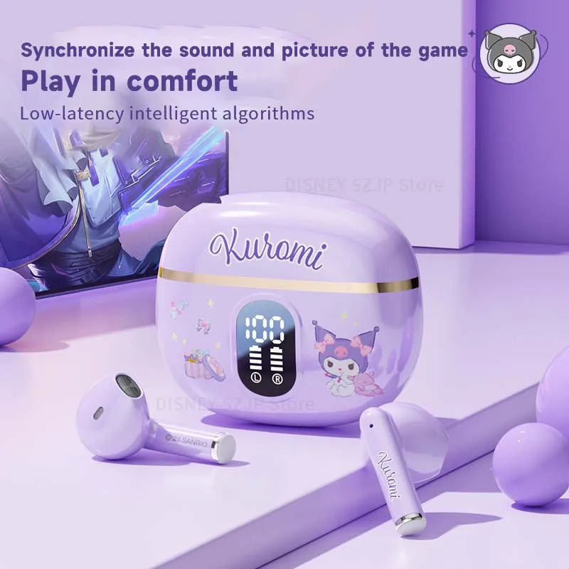 Auricolari Sanrio TWS BL48 Kuromi Bluetooth Cuffie Cinnamoroll Auricolari wireless Hello Kitty Sport Riduzione del rumore Cuffie da gioco