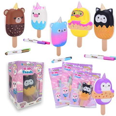 Squishy Popsicle Unicorno &amp; Animaletti – Antistress profumato con pennarelli – Blind box sorpresa